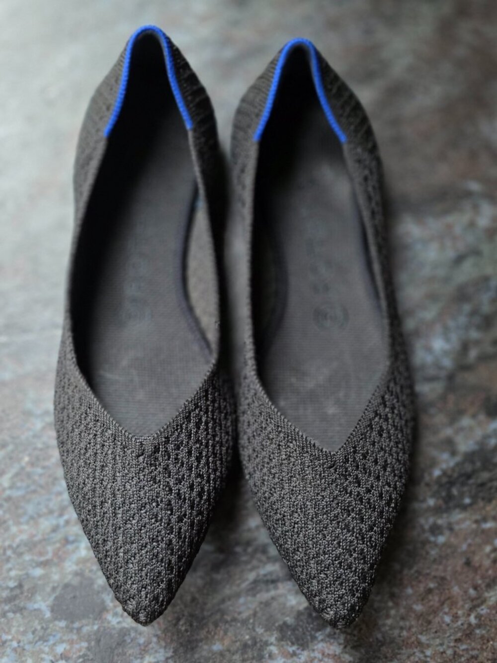 Rothy's Black Signature The Point Black Flats Size 8